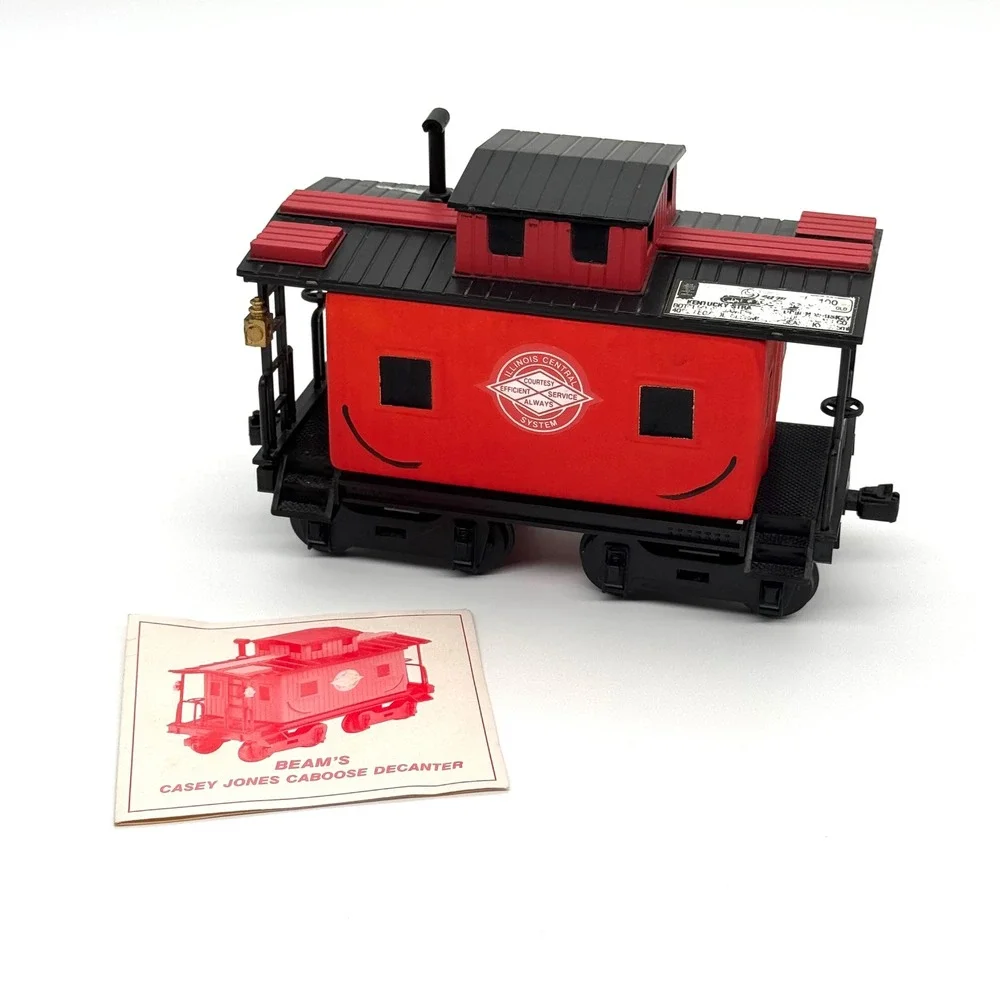 Jim Beam Casey Jones Caboose Empty Decanter Red Vintage Train Original Box